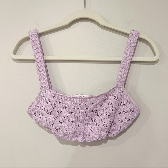 For Love and Lemons Charlotte Bralette Top in Purple - Picture 3 of 7